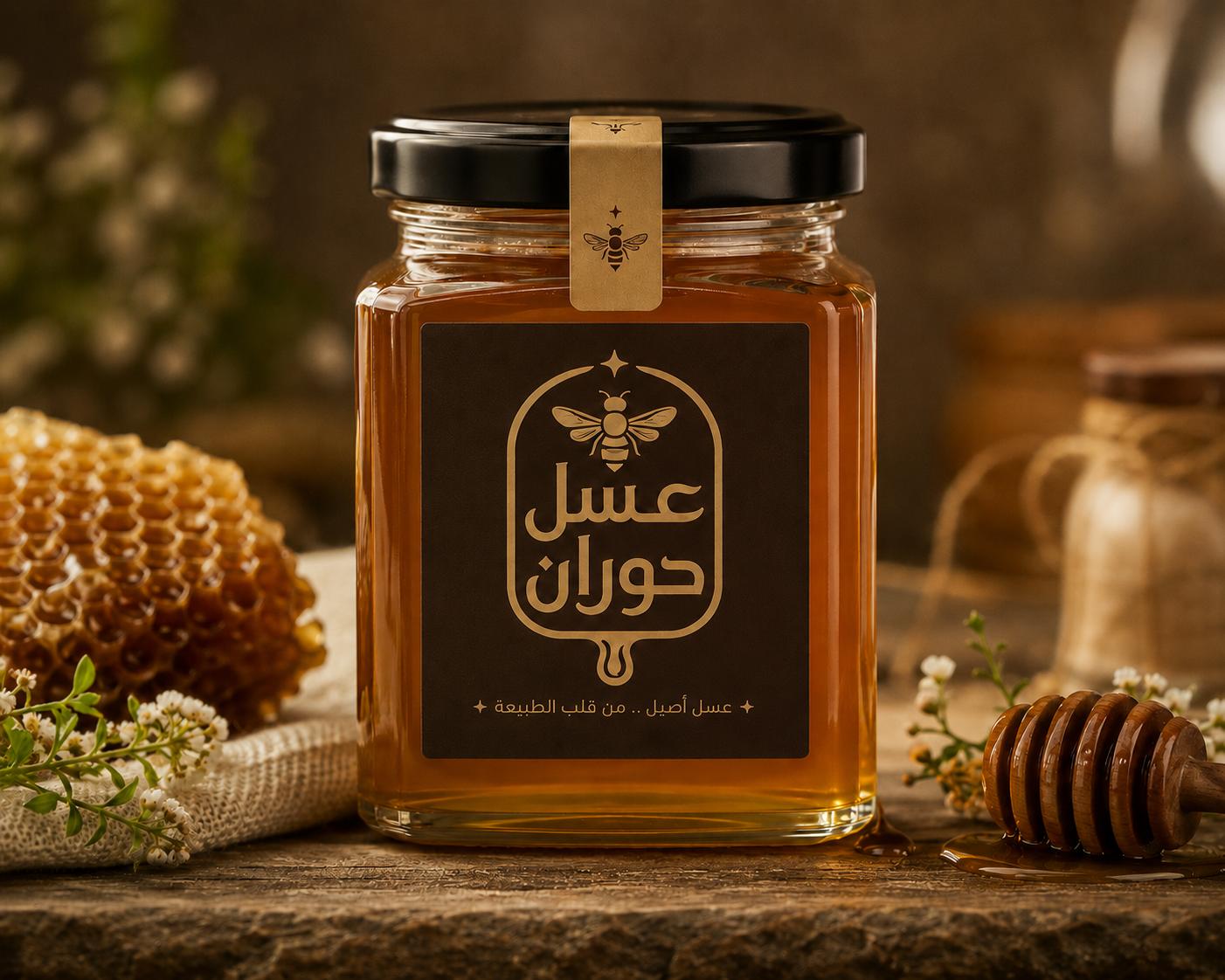 عبوة عسل طبيعي من عسل حوران